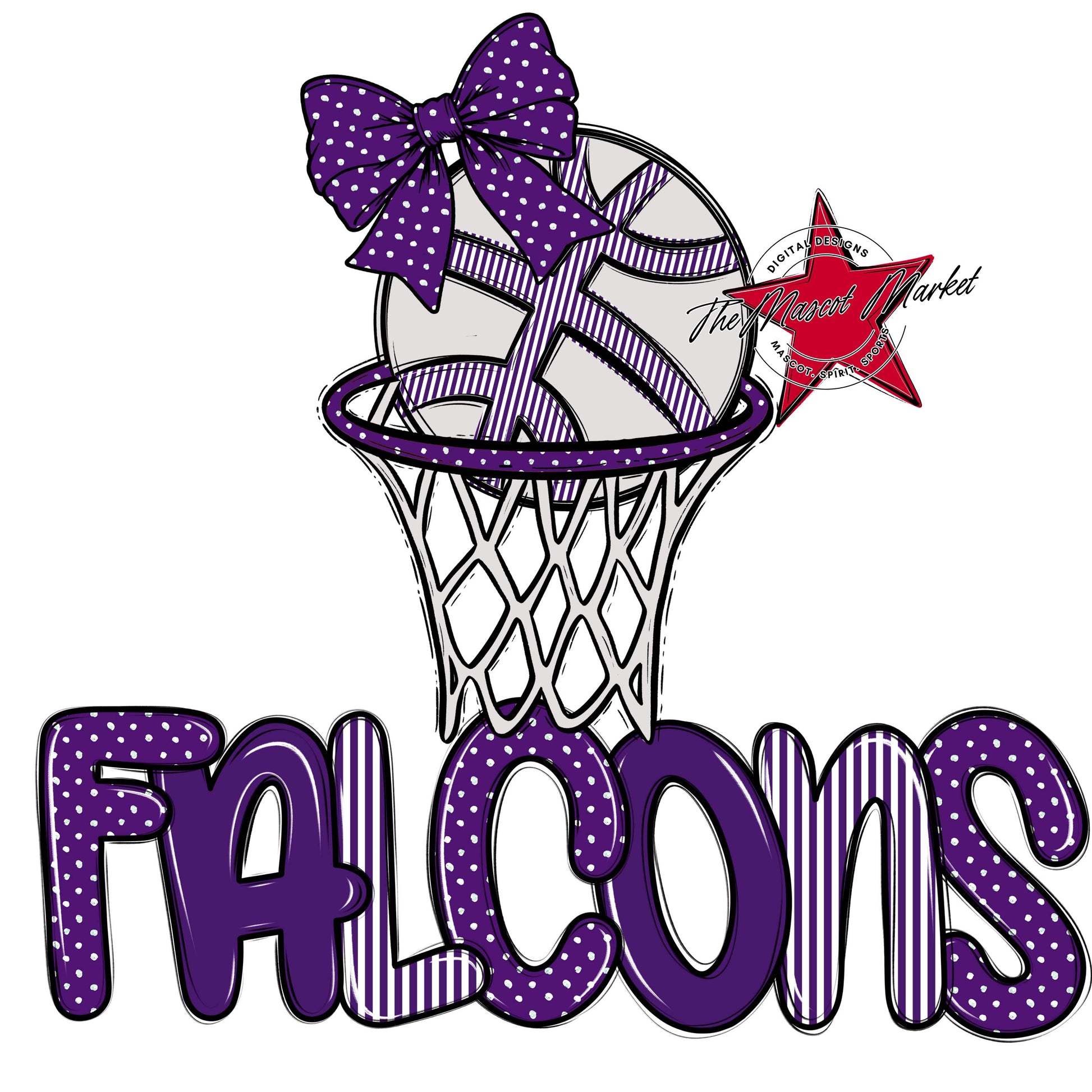 Falcons Basketball Spirit Design-Purple