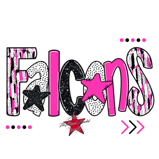 Falcons Brushstroke Alpha w Arrows-Pink