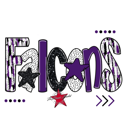 Falcons Brushstroke Alpha w Arrows-Purple