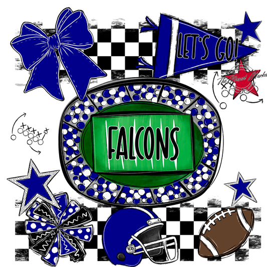 Falcons Checkers Spirit Design-Blue