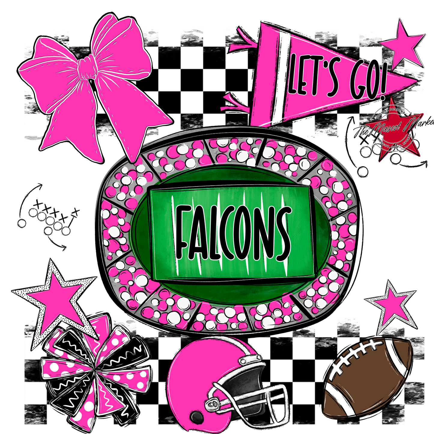 Falcons Checkers Spirit Design-Pink