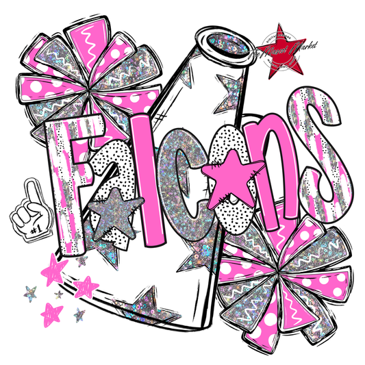 Falcons Cheer Megaphone Scrape-Baby Pink