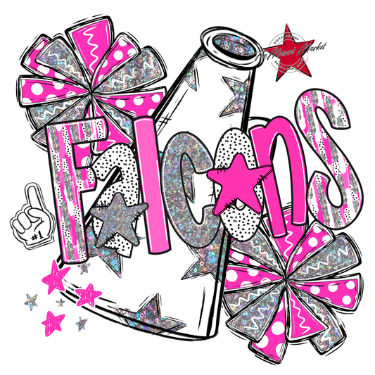 Falcons Cheer Megaphone Scrape-Pink