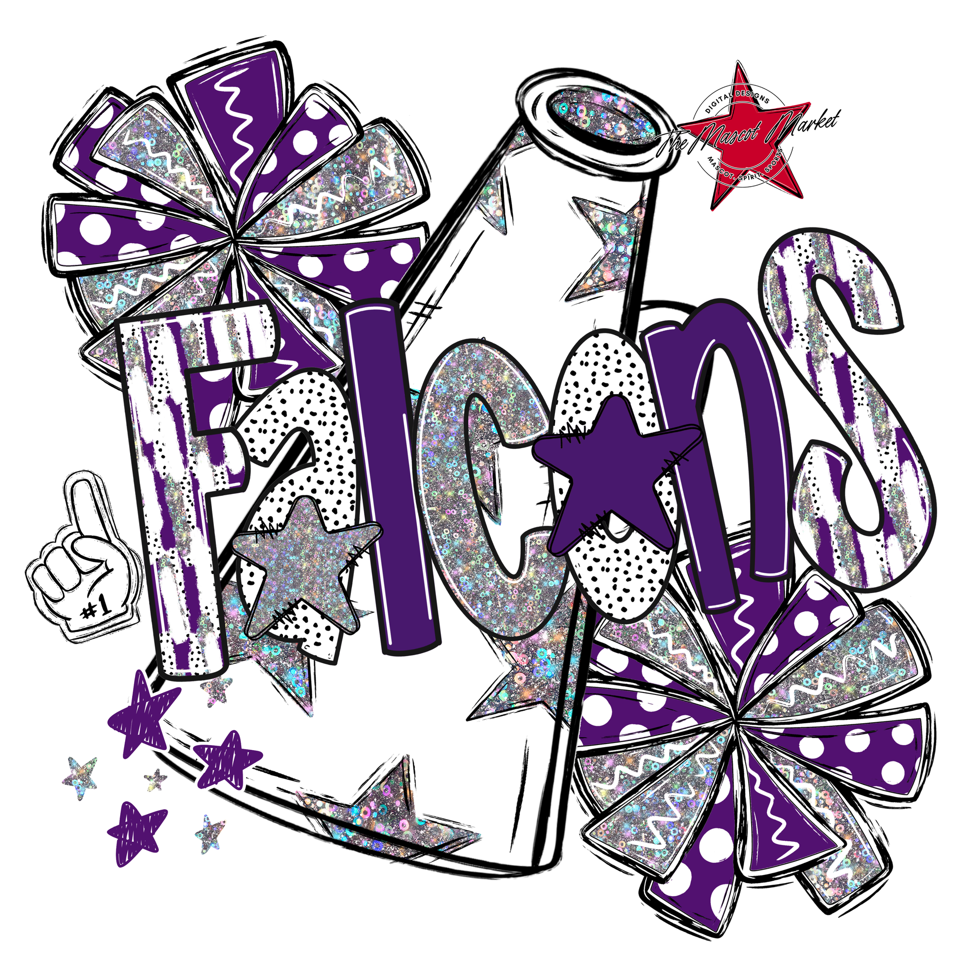 Falcons Cheer Megaphone Scrape-Purple