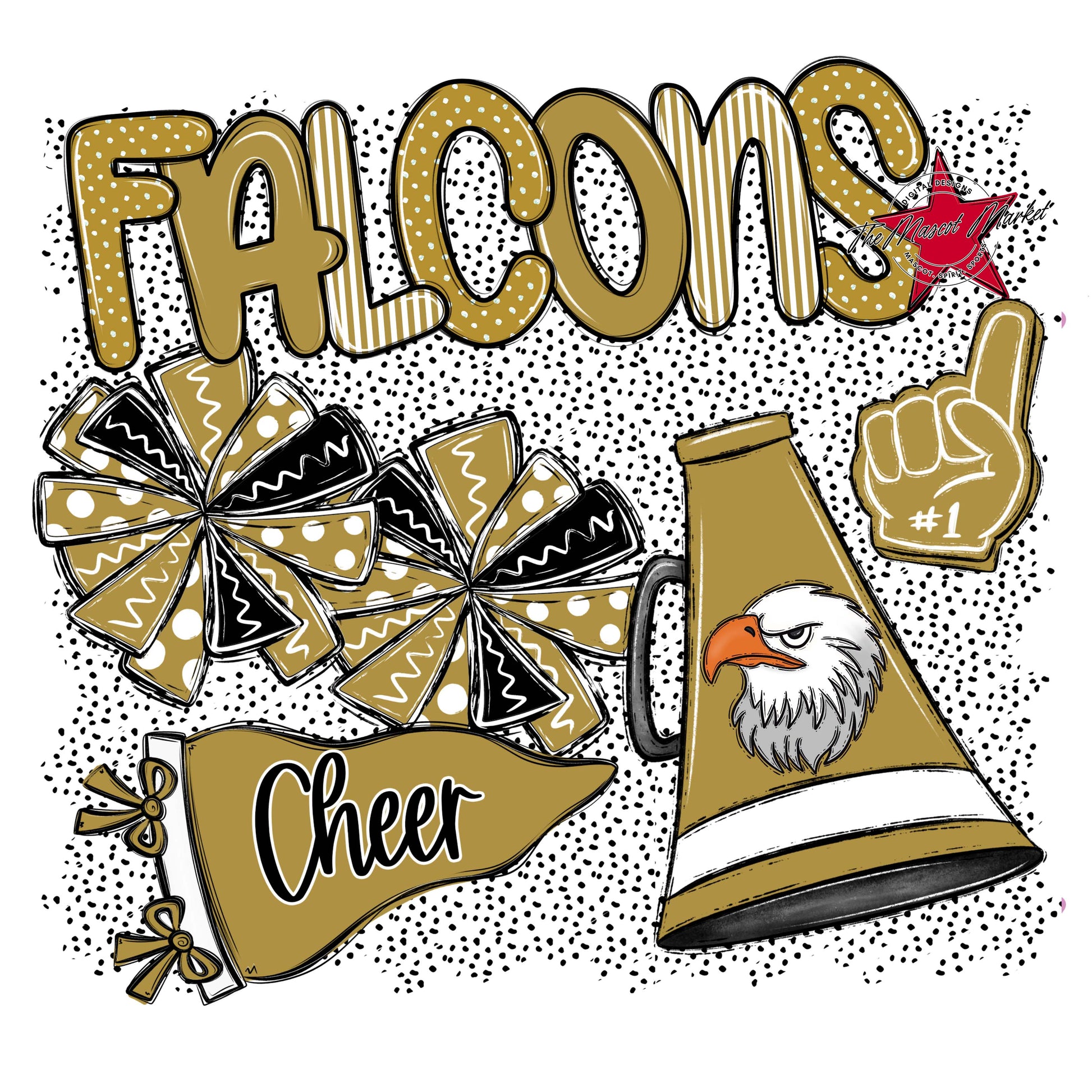 Falcons Cheer Spirit-Gold