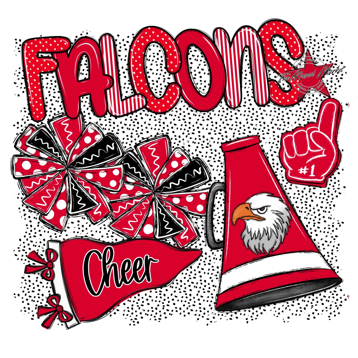Falcons Cheer Spirit-Red