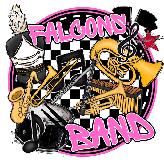 Falcons Circle Band Design-Baby Pink