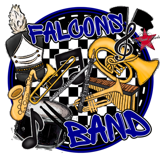 Falcons Circle Band Design-Blue