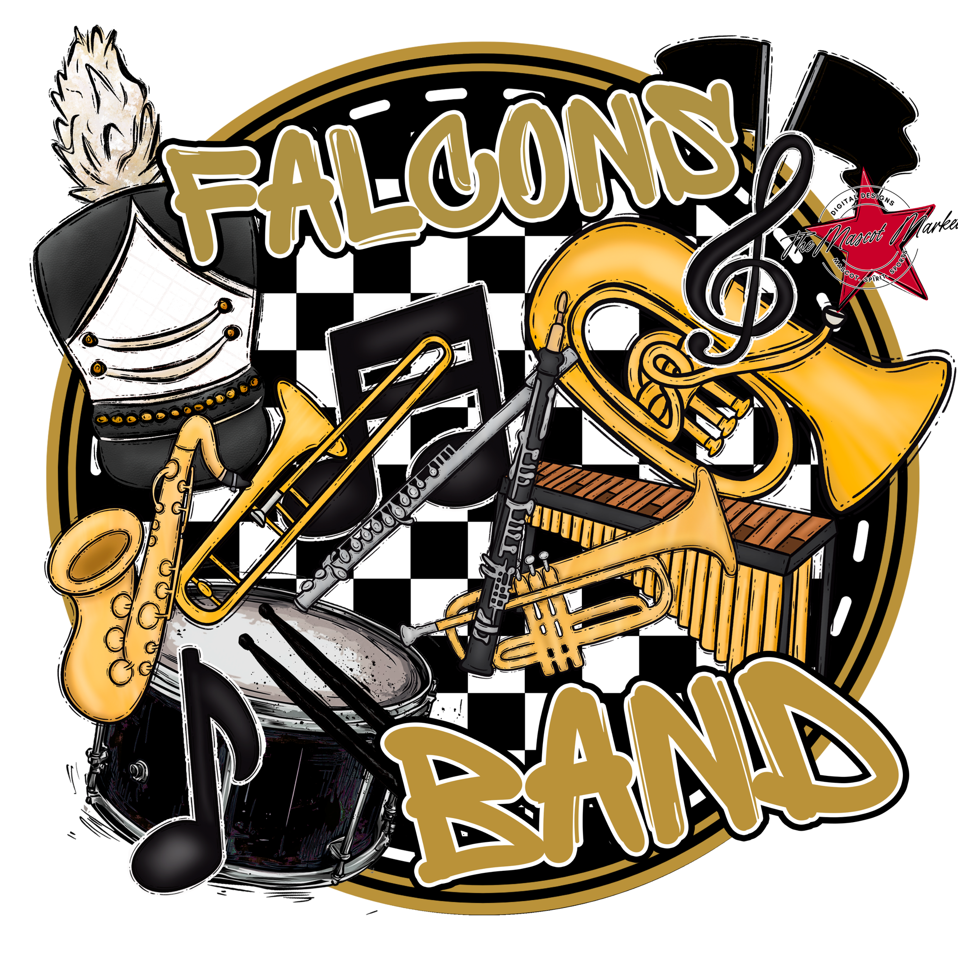 Falcons Circle Band Design-Gold