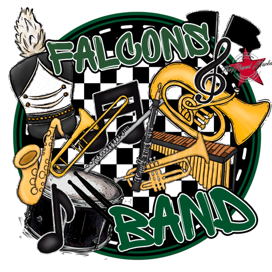 Falcons Circle Band Design-Green