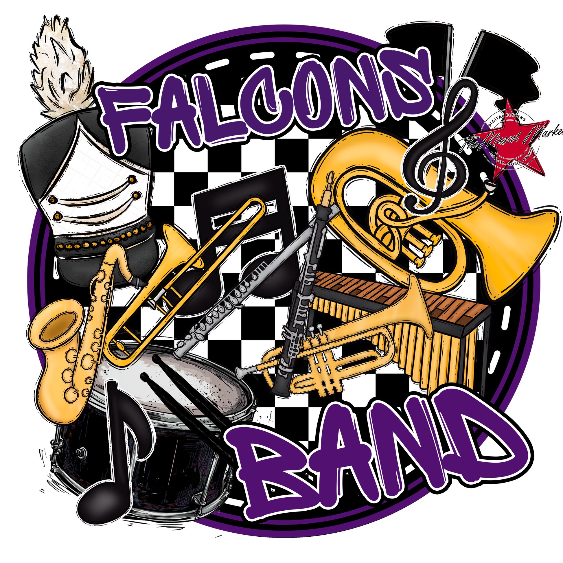 Falcons Circle Band Design-Purple