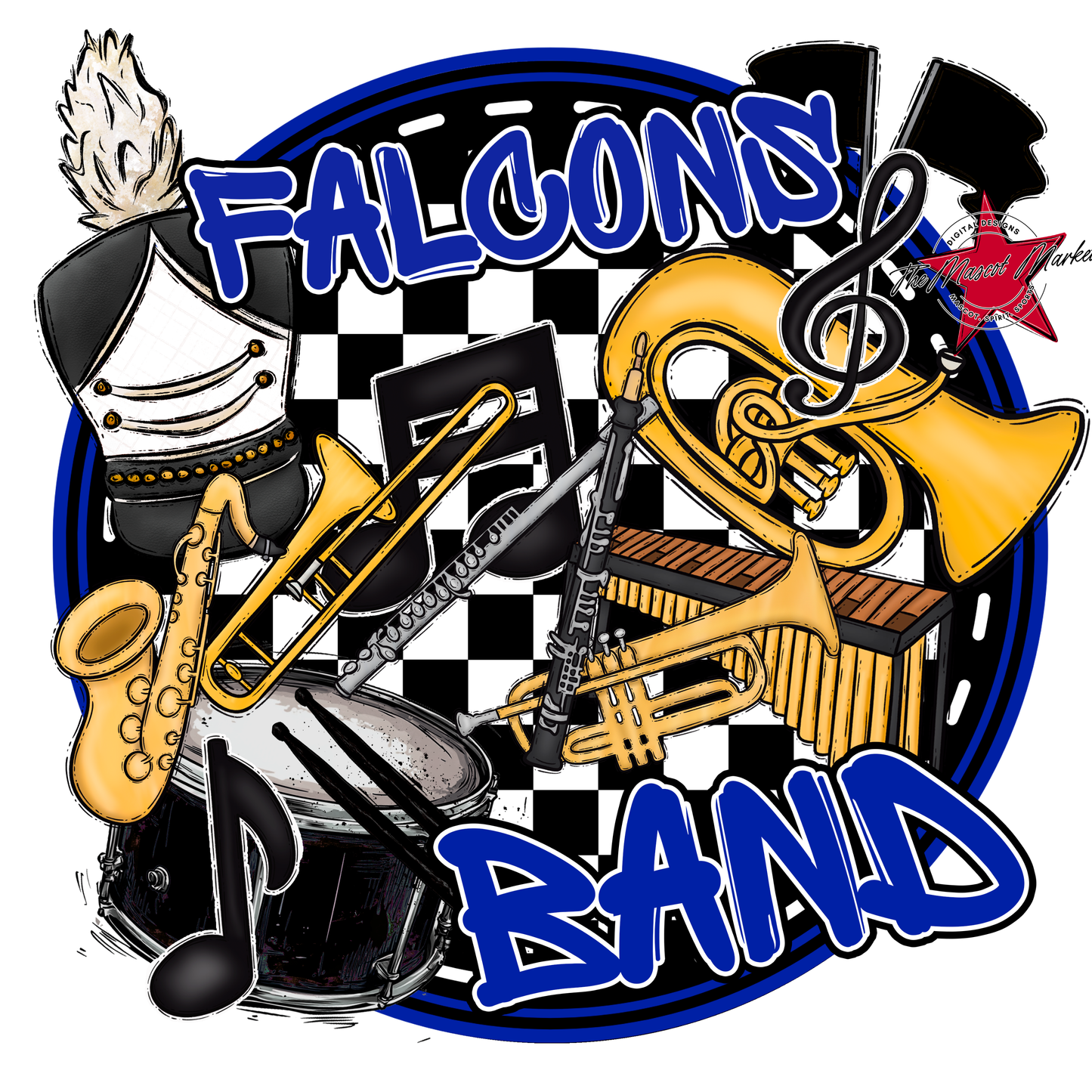 Falcons Circle Band Design-Royal Blue