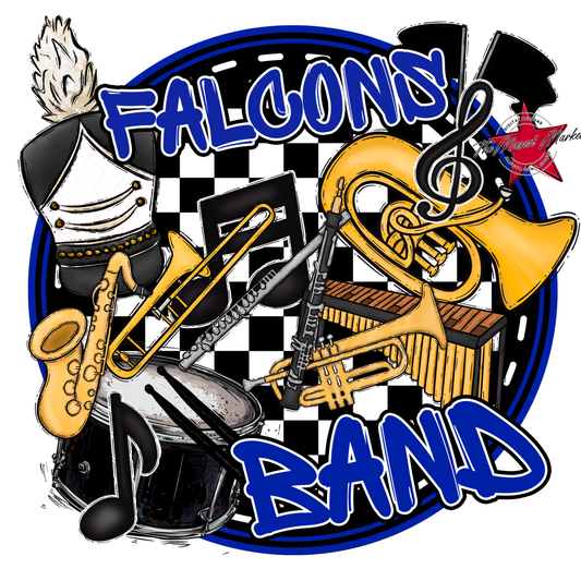 Falcons Circle Band Design-Royal Blue