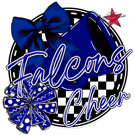 Falcons Circle Cheer Design-Blue