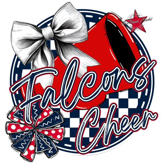 Falcons Circle Cheer Design-Navy-Red