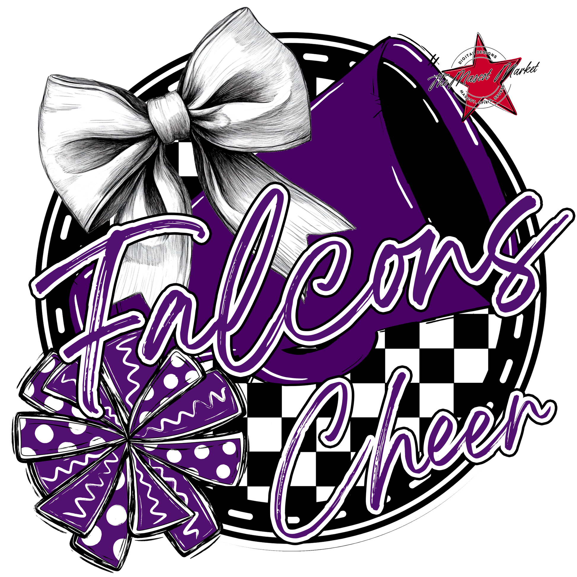 Falcons Circle Cheer Design-Purple