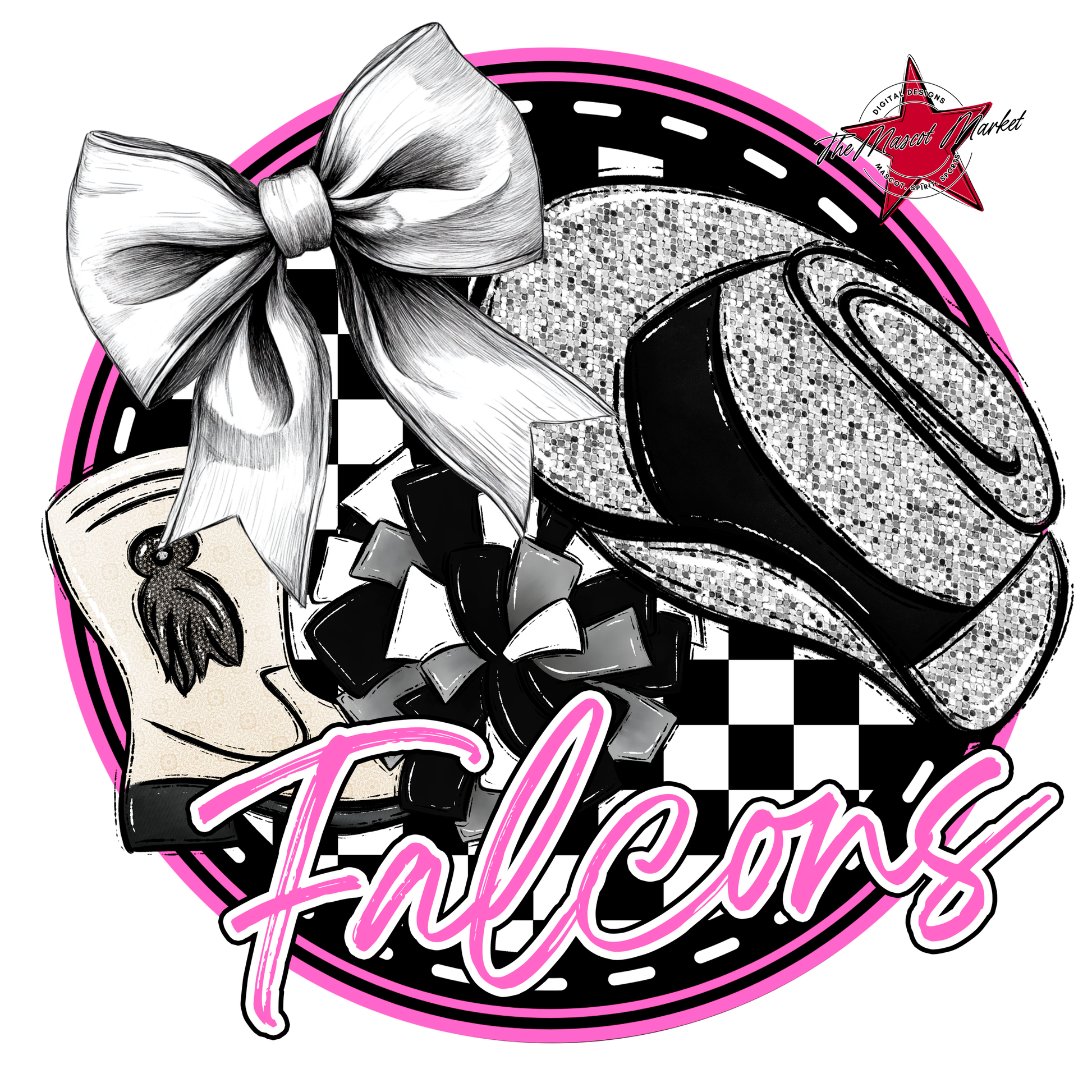 Falcons Circle Drillteam Design-Baby Pink