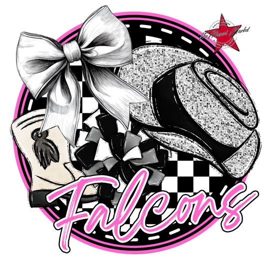 Falcons Circle Drillteam Design-Baby Pink