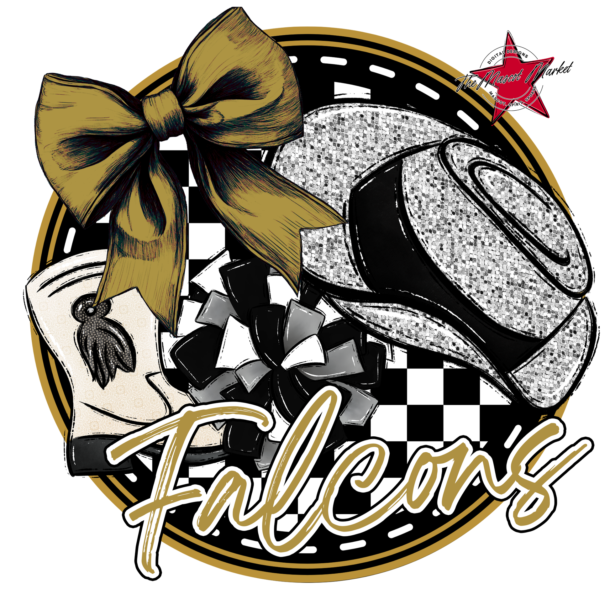Falcons Circle Drillteam Design-Gold