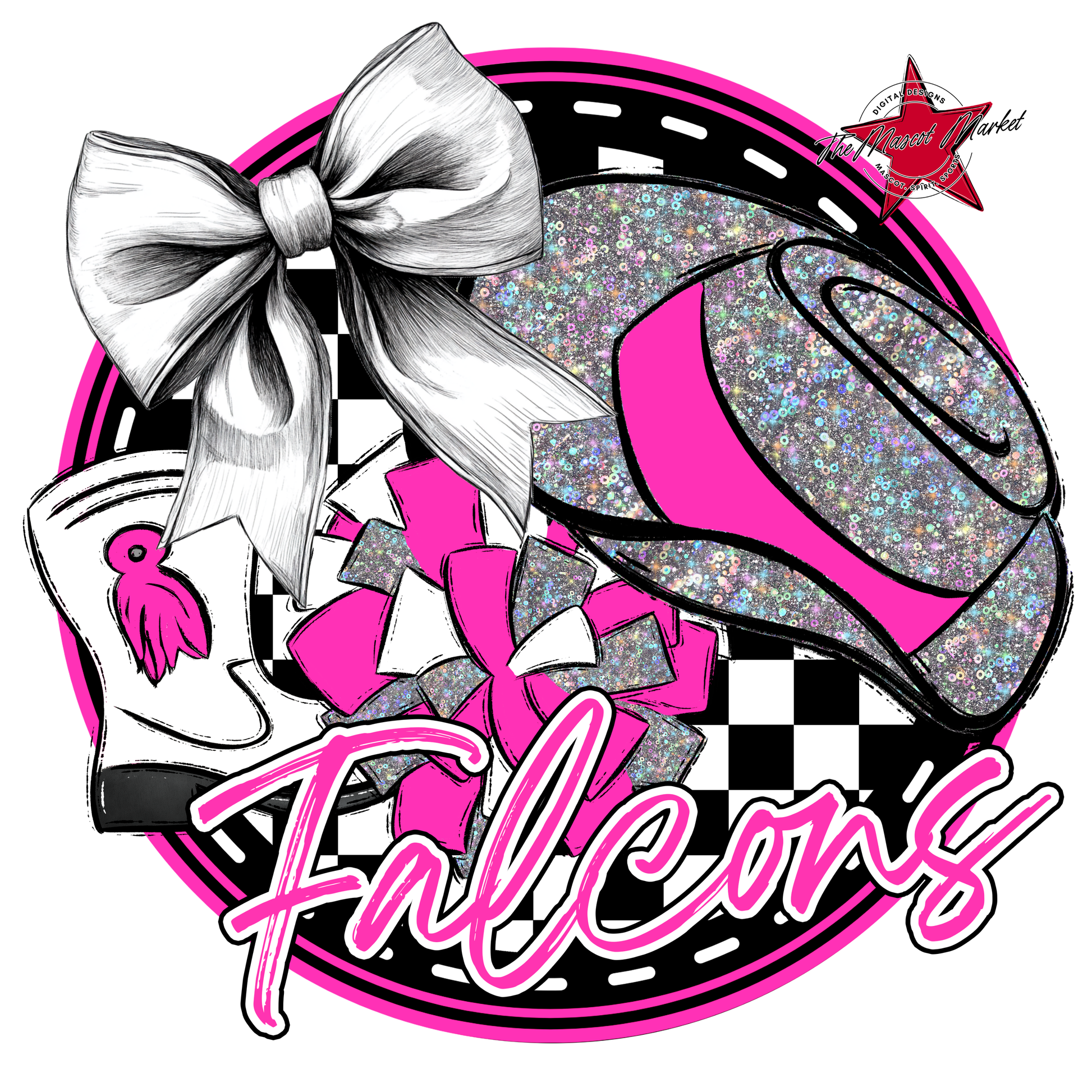 Falcons Circle Drillteam Design-Pink