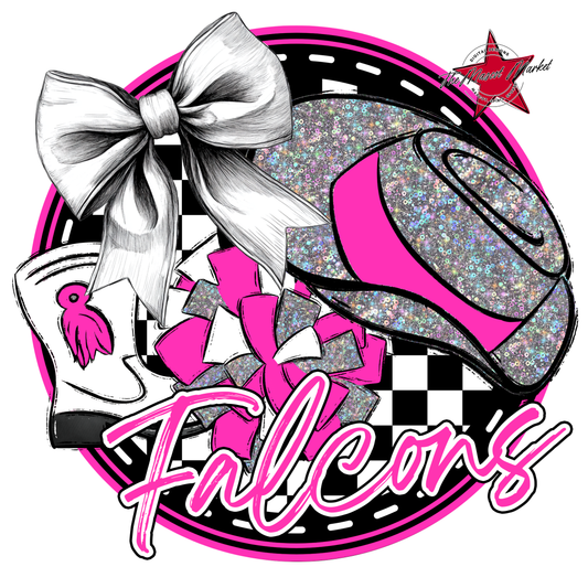 Falcons Circle Drillteam Design-Pink