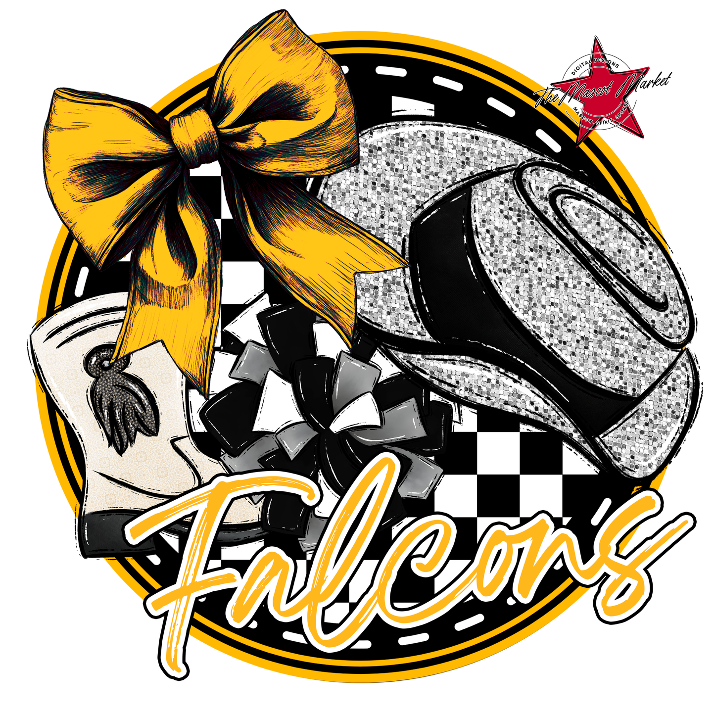 Falcons Circle Drillteam Design-Yellow