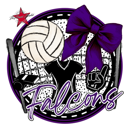 Falcons Circle Volleyball Design-Purple