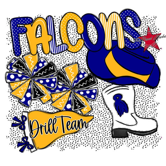 Falcons Drillteam Spirit-Blue & Yellow