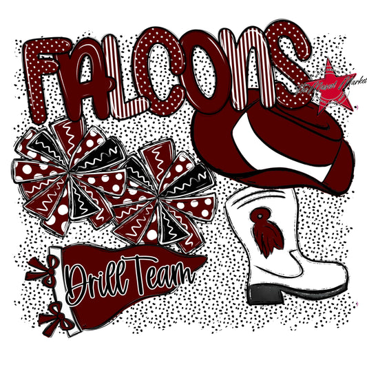 Falcons Drillteam Spirit-Maroon