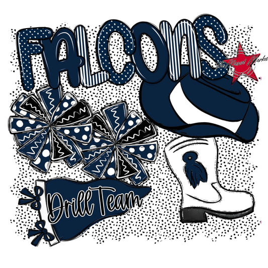 Falcons Drillteam Spirit-Navy