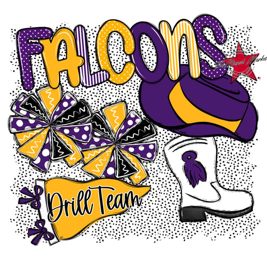 Falcons Drillteam Spirit-Purple & Yellow