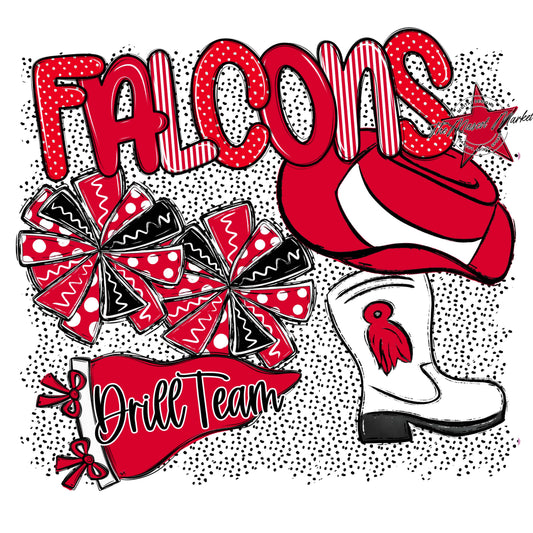 Falcons Drillteam Spirit-Red