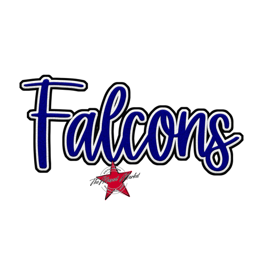 Falcons Faux Chenille Patch-Blue