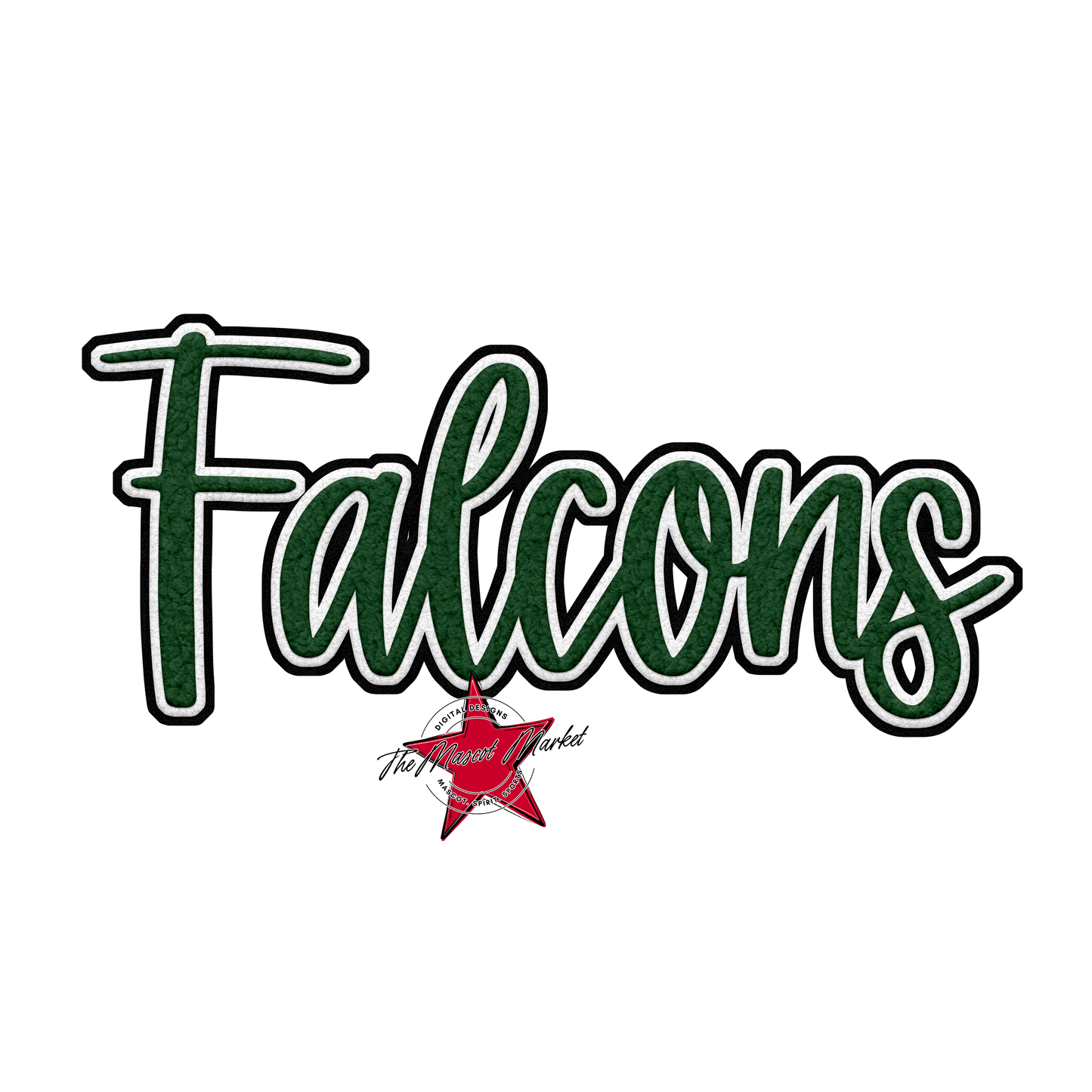 Falcons Faux Chenille Patch-Green
