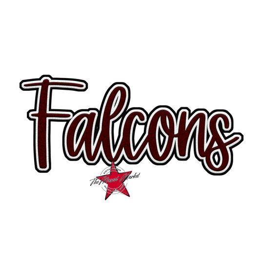 Falcons Faux Chenille Patch-Maroon