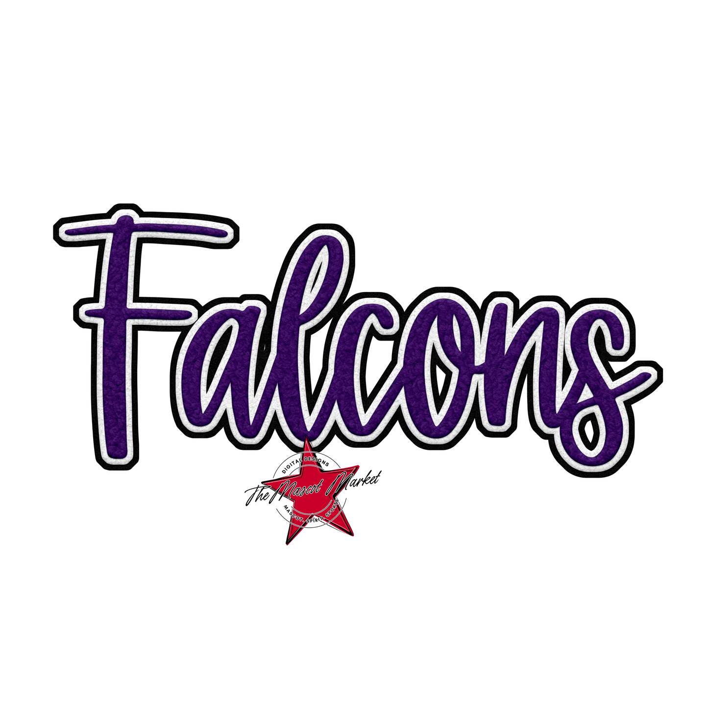 Falcons Faux Chenille Patch-Purple