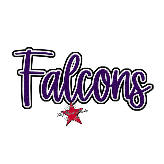 Falcons Faux Chenille Patch-Purple