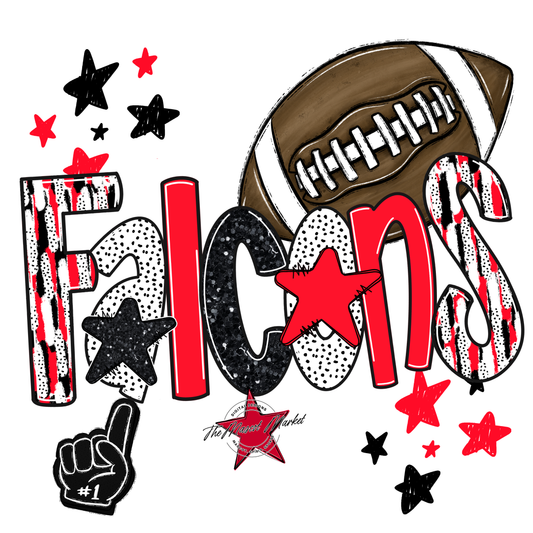 Falcons Football Scrape-Bright Red