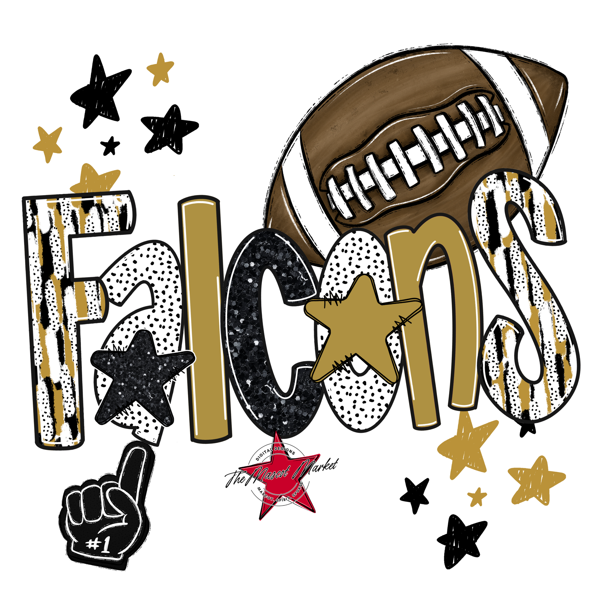 Falcons Football Scrape-Gold