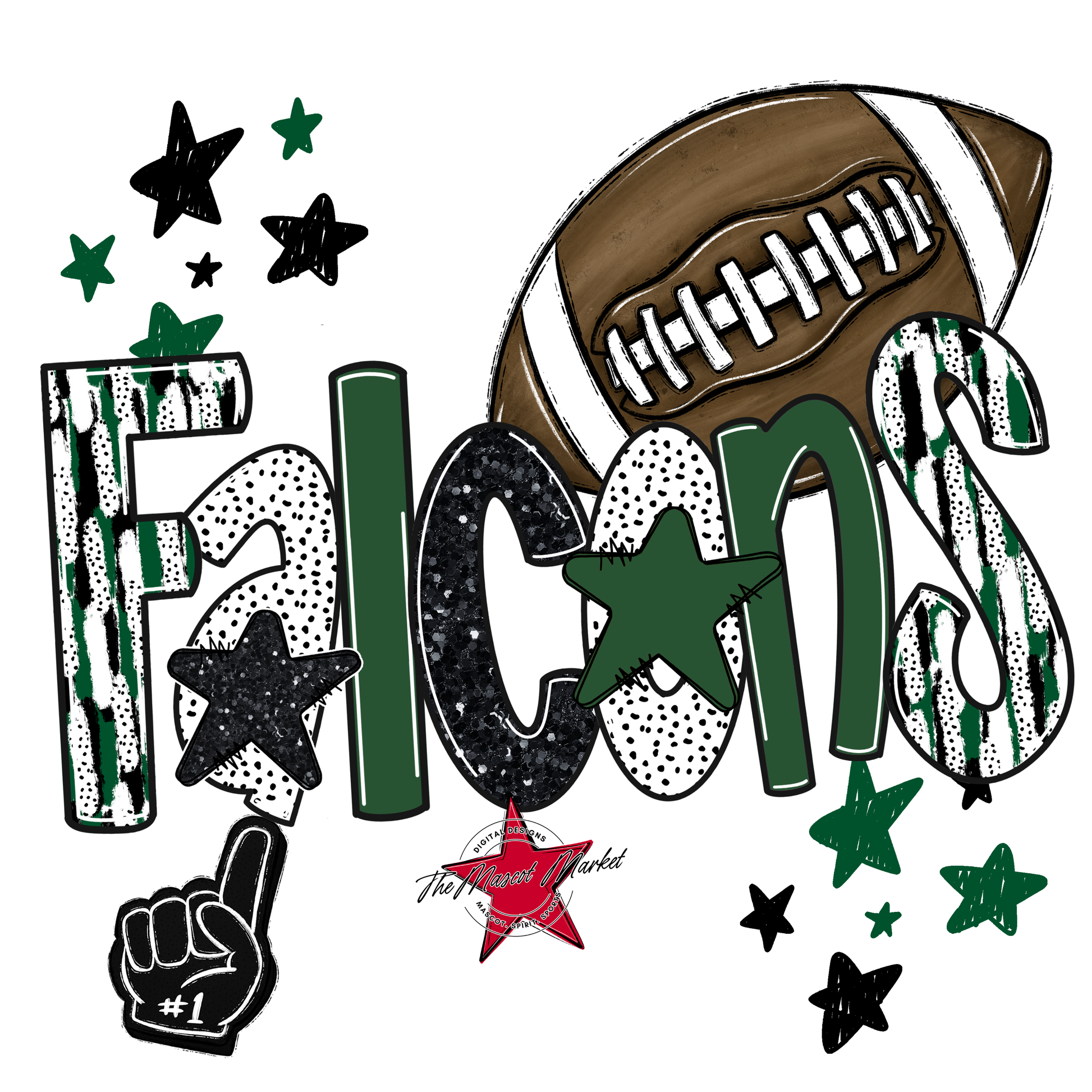 Falcons Football Scrape-Green