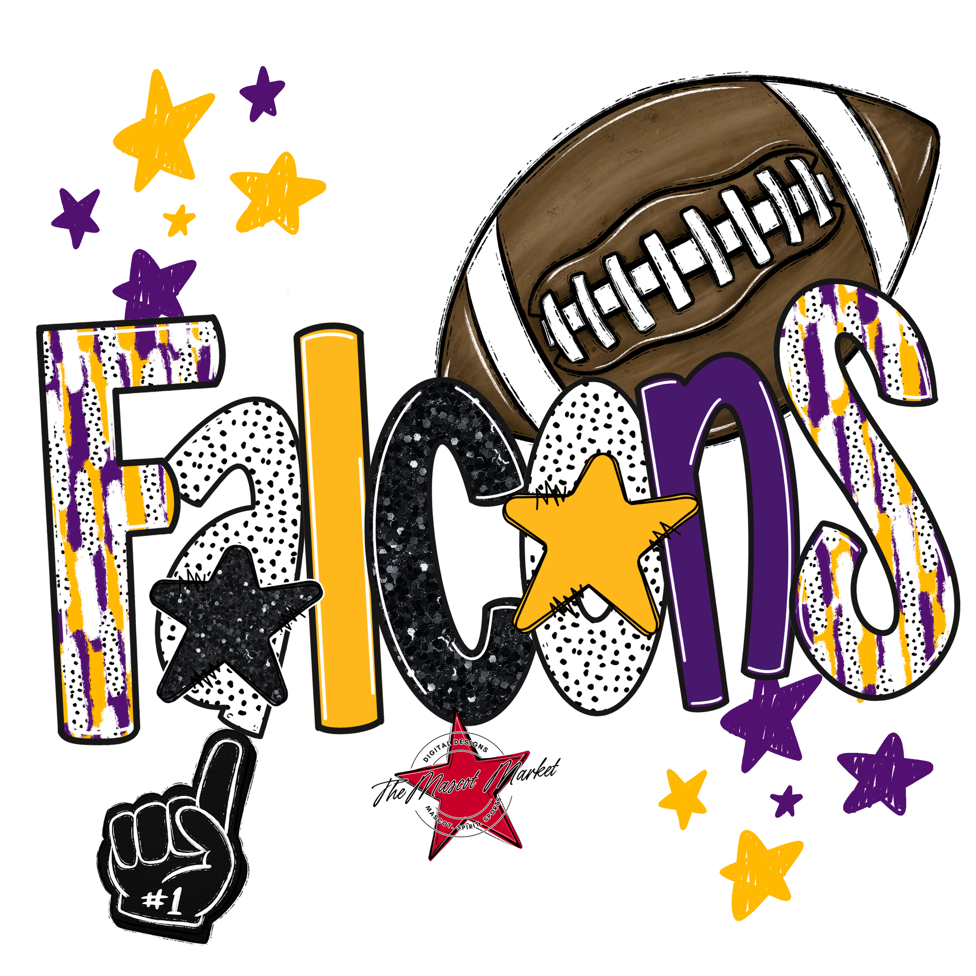 Falcons Football Scrape-Purple-Yellow