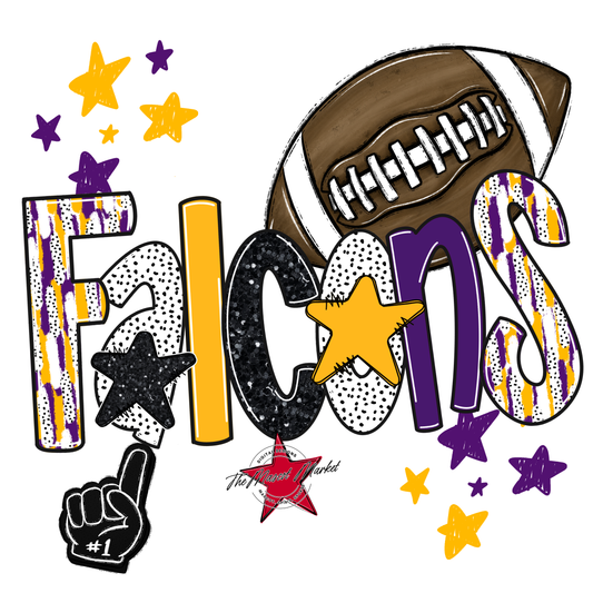 Falcons Football Scrape-Purple-Yellow