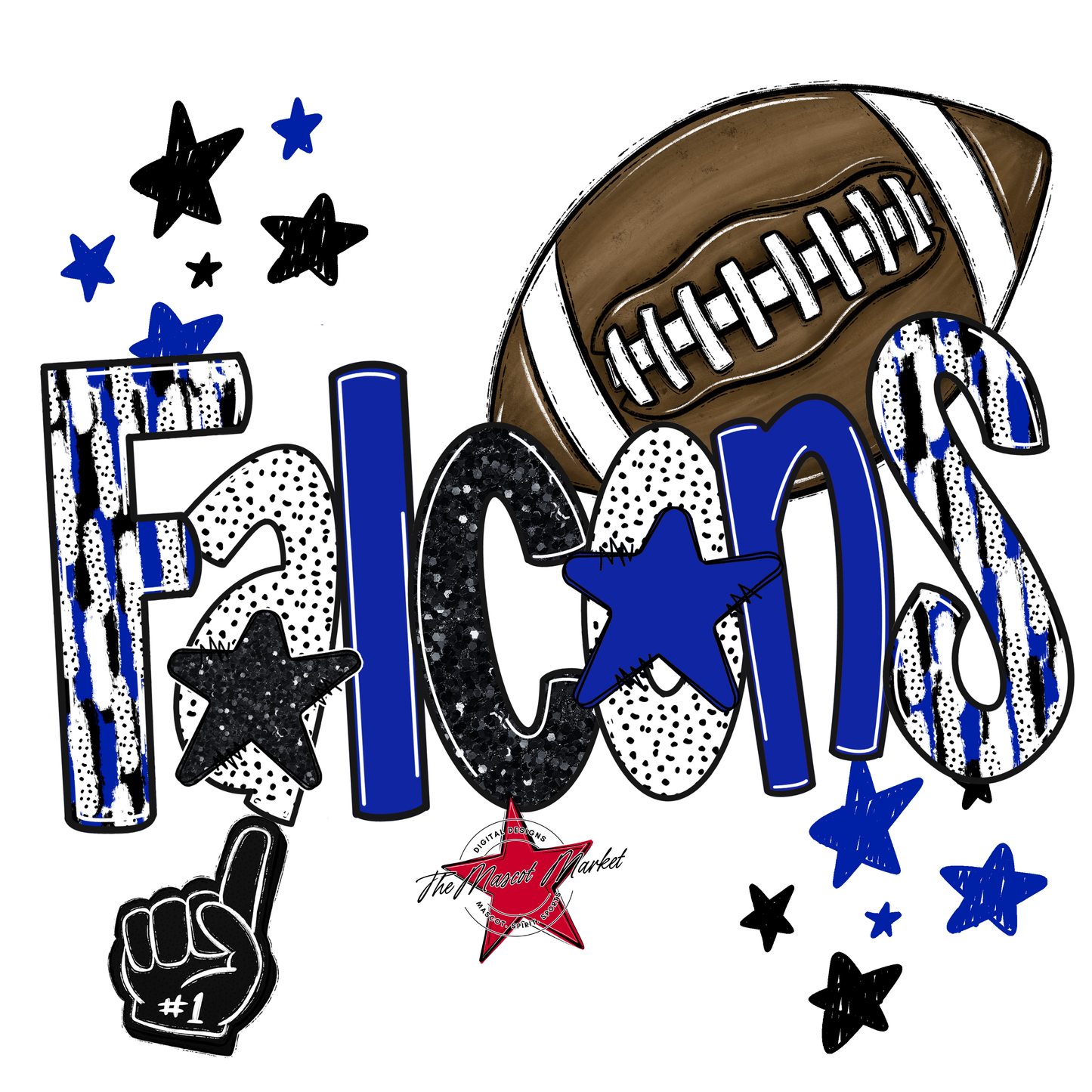 Falcons Football Scrape-Royal Blue