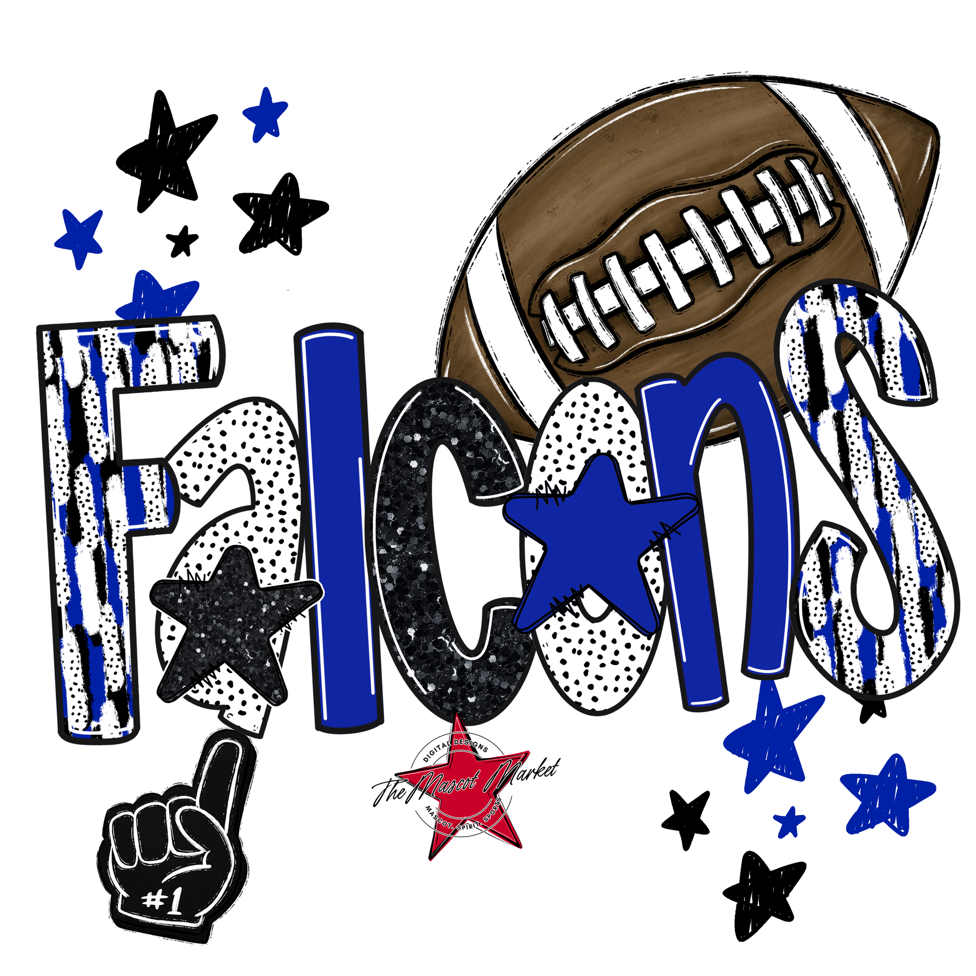 Falcons Football Scrape-Royal Blue