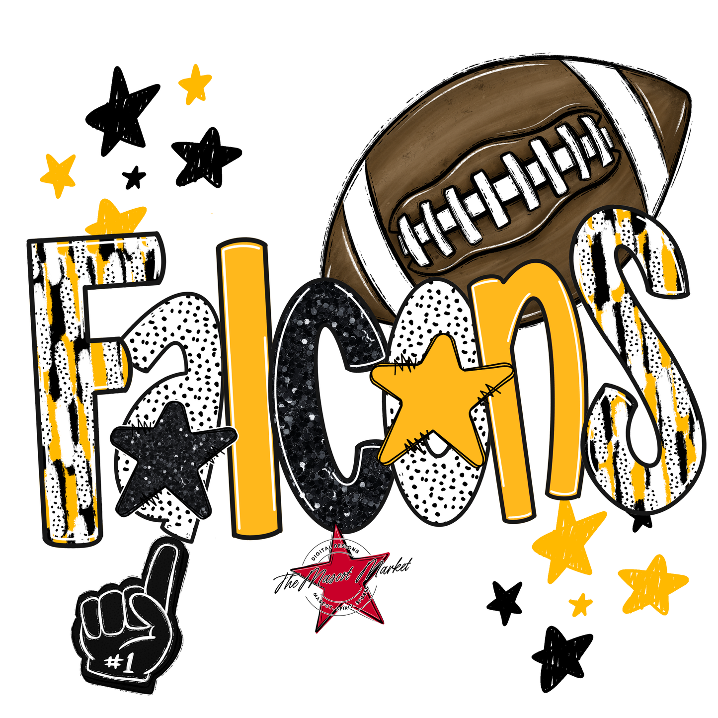 Falcons Football Scrape-Yellow