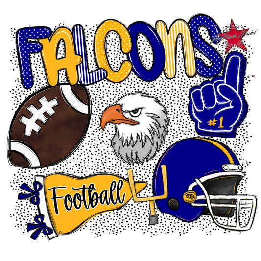 Falcons Football Spirit-Blue & Yellow