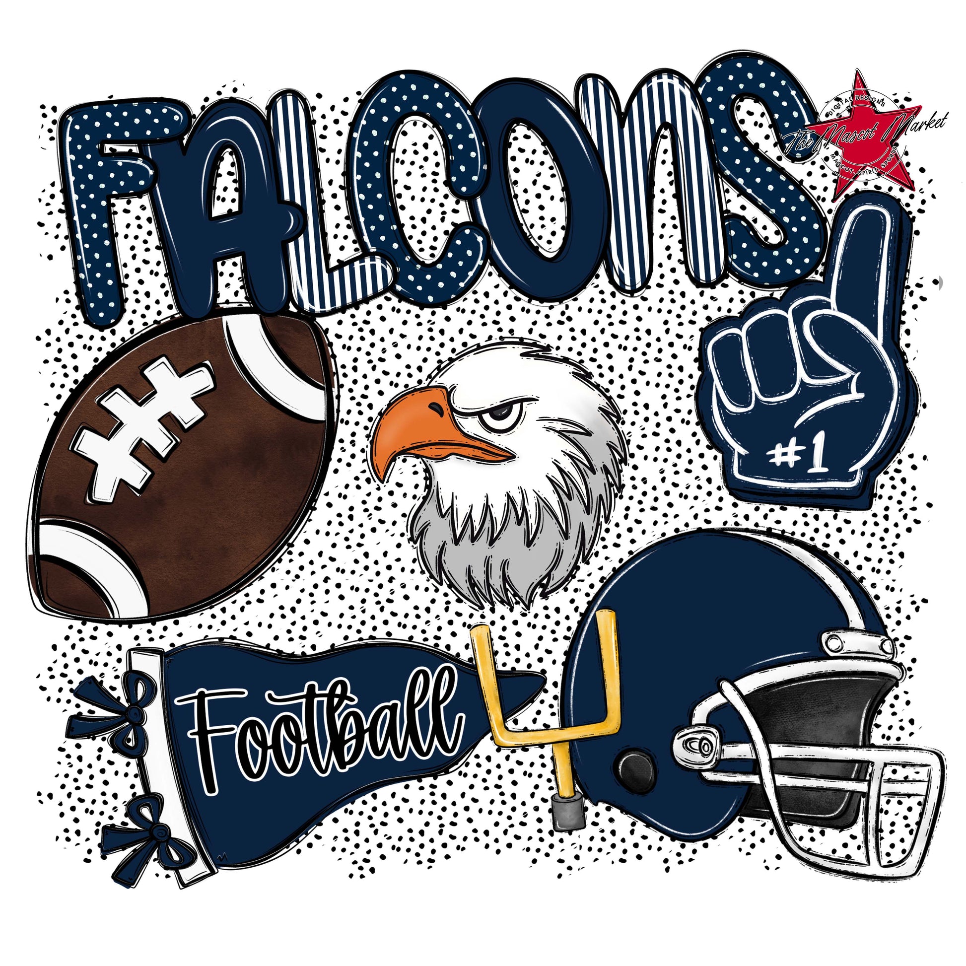 Falcons Football Spirit-Navy