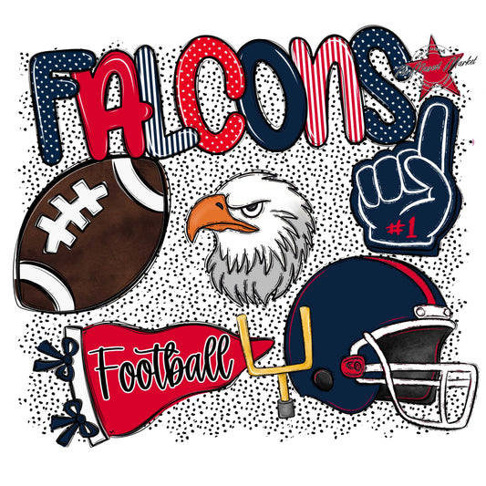 Falcons Football Spirit-Navy & Red