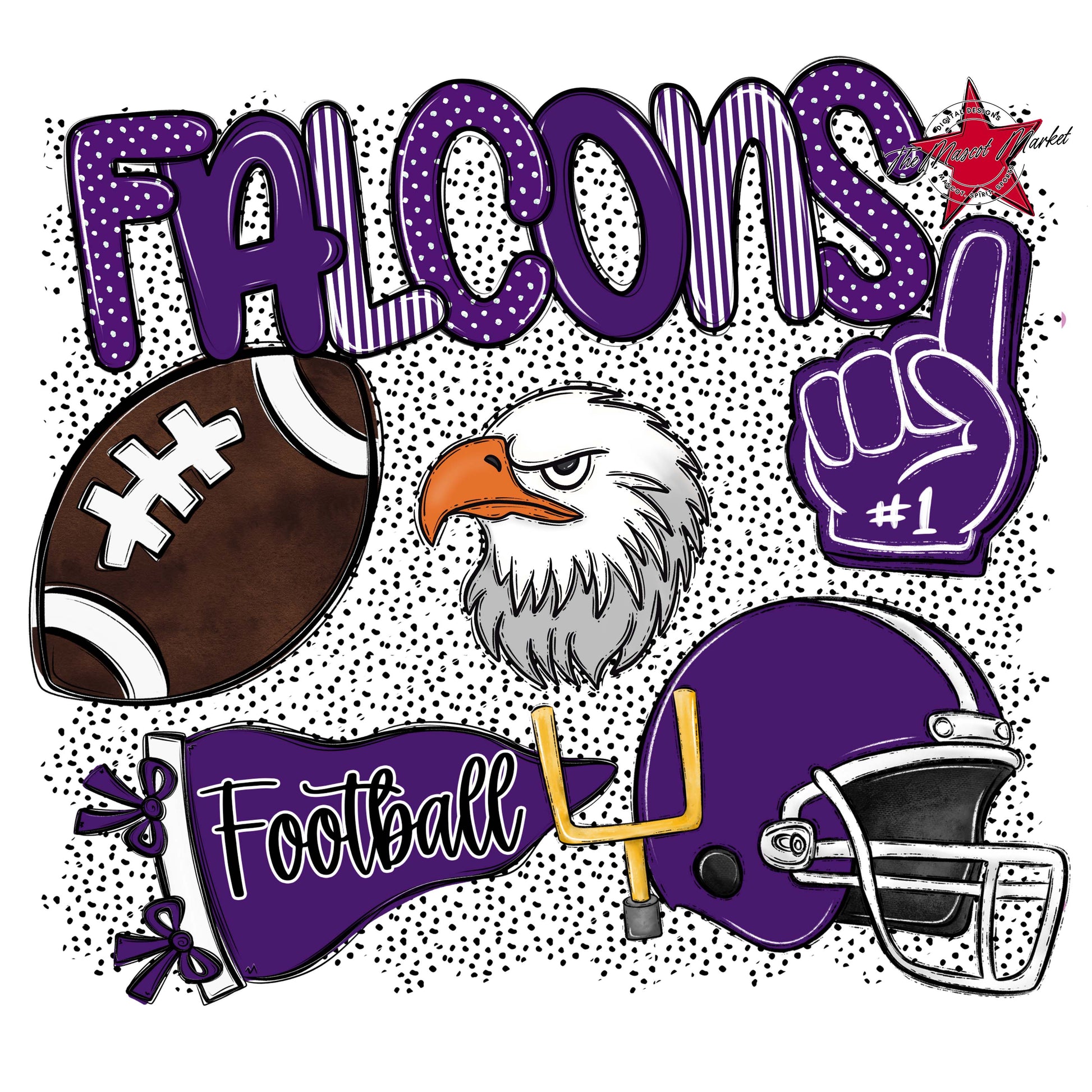 Falcons Football Spirit-Purple