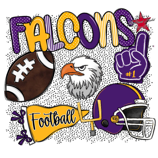 Falcons Football Spirit-Purple & Yellow